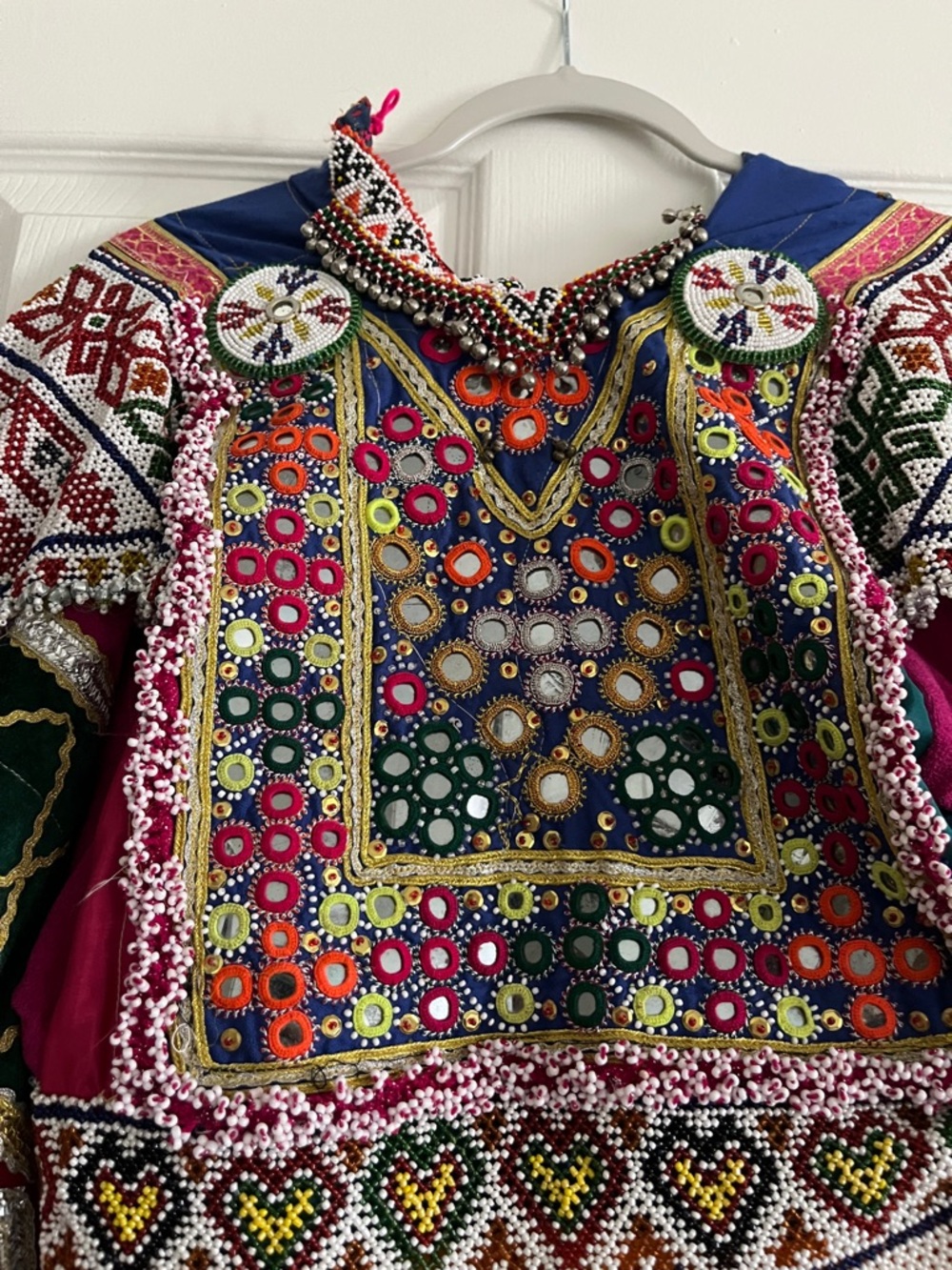 Embroidered Beaded Afghan Tribal Tunic - Multicolor Mirrorwork